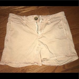 American Eagle Tan Super Stretch Midi Shorts